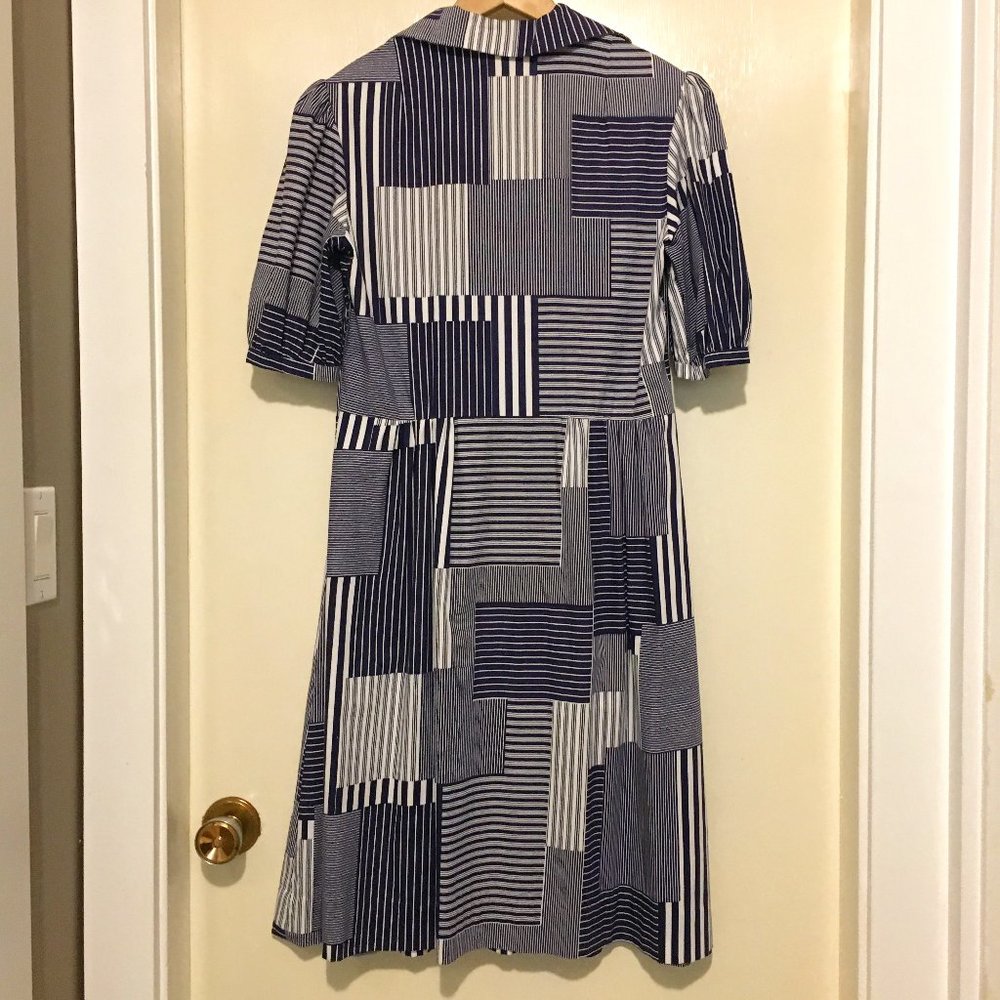 Vintage 70s Handmade Patchwork Print Cotton Day Dress S - Picture 3 of 16